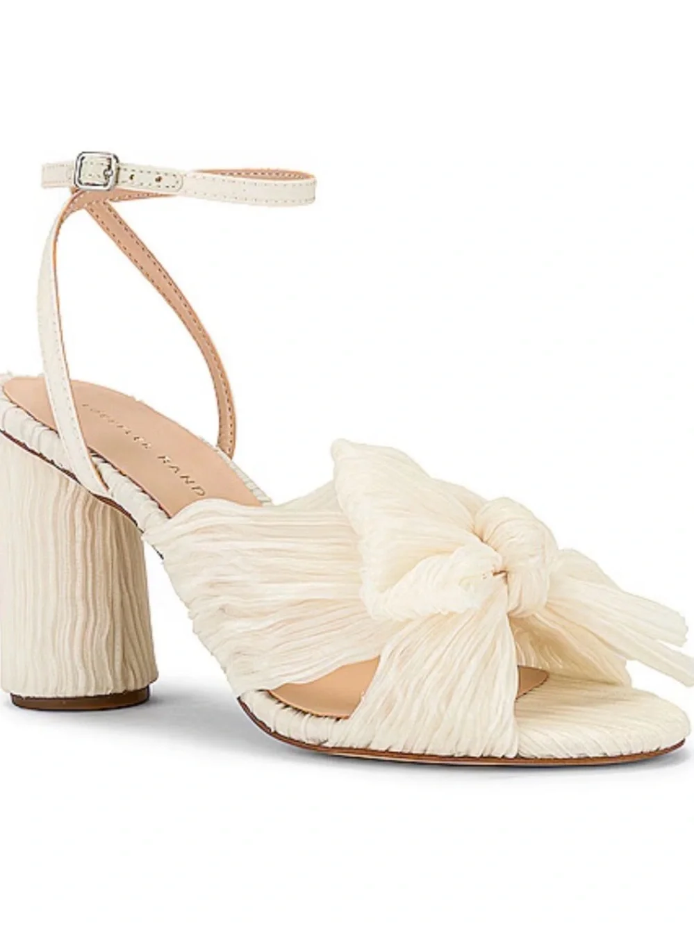 Loeffler Randall Camellia White Pleated Bow Heel 7.5 NEW‎